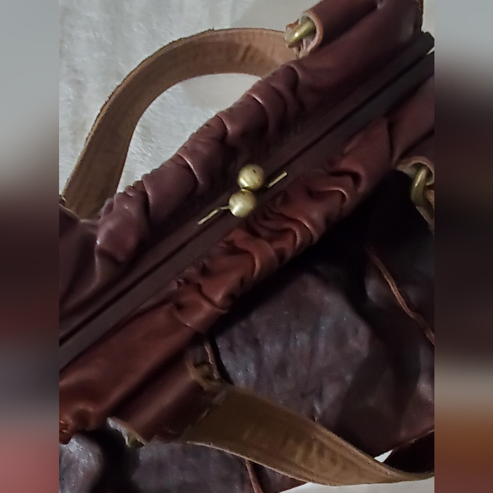 Lucky Brand Rich Brown Leather Satchel - Picture 7 of 16